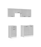 Modular kitchen JUNONA LINE 180 BBL BRW light gray gloss order